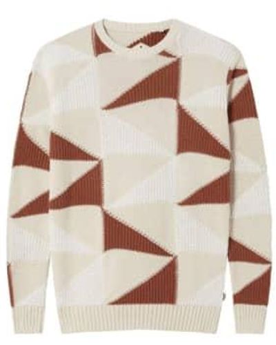 Thinking Mu Guillaume Sweater Ecru Brick S - Natural