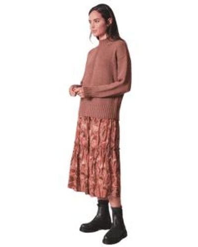 indi & cold Printed Midi Skirt - Red