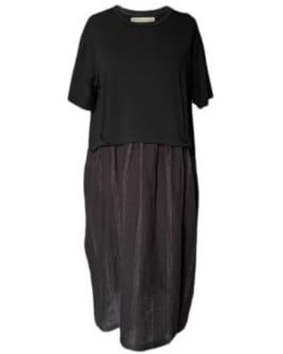 WDTS Window Dressing The Soul Poplin And Linen Petra Dress Xs - Black