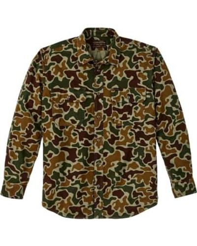 Filson Field Flannel Shirt Frog Camo - Verde