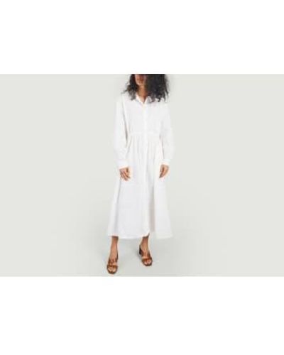 Skall Studio Ava Long Cotton Shirt Dress - Bianco