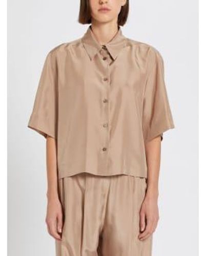 Marella Silk Short Loose Shirt - Natural