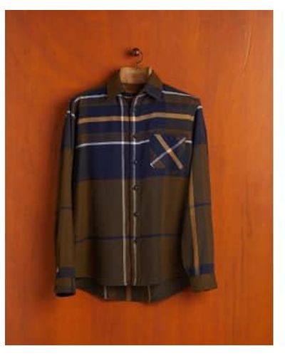 Portuguese Flannel Wood Pallet Flannel Shirt - Blu