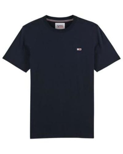 Tommy Hilfiger Twilight Navy Tommy Jeans New Flag T Shirt - Blu