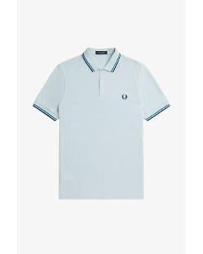 Fred Perry M3600 Polo Shirt Light Ice / Cyber - Blue