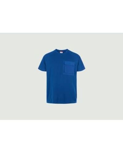 Knowledge Cotton Oversized Short Sleeve Teeshirt - Blu