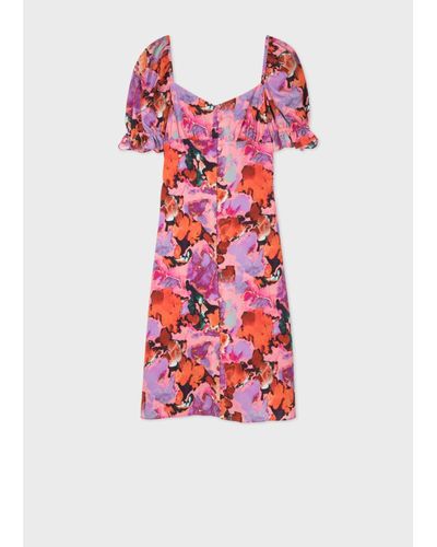 Paul Smith Pink Floral Printed Dress - Red