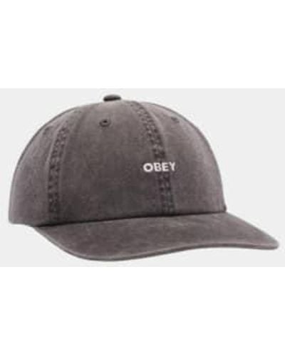 Obey Pigment Lowercase 6 Panel Cap - Grey