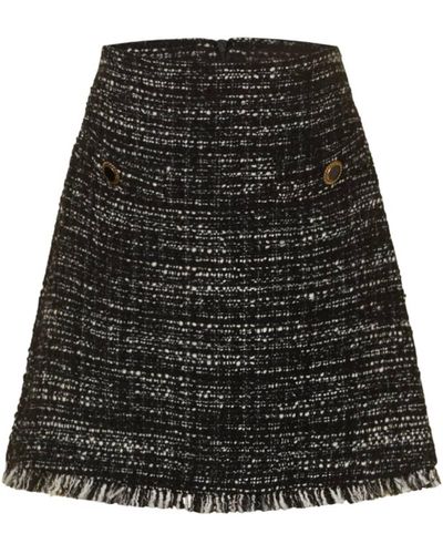 Marella Tweed Skirt 12 - Black