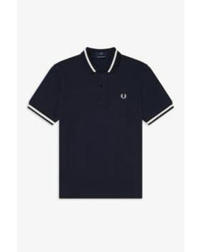 Fred Perry Reissues Original Single Tipped Polo Navy / Snow White - Blue