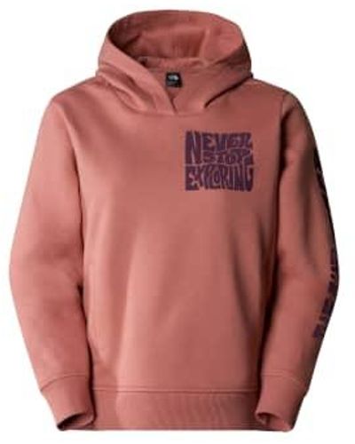 The North Face Powder Mountain Hooded Sweat L - Red