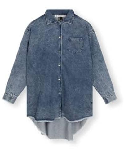 10Days Fließendes jeanshemd - Blau
