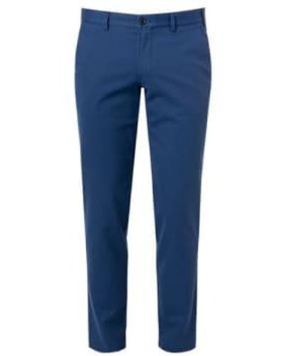 Hiltl Monaco Cotton Teakers Slim Straight Super Stretch Supima Chinos Trousers 50 - Blue
