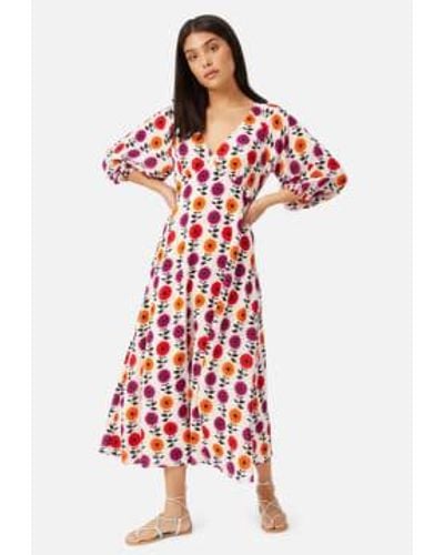 Traffic People Floral Gloria Dress - Rosso