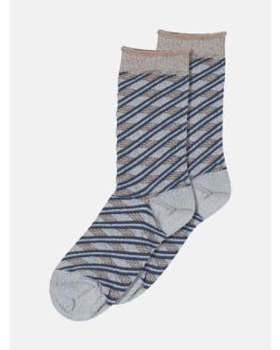 mpDenmark Mona Ankle Socks Stone 37-39 - Blue