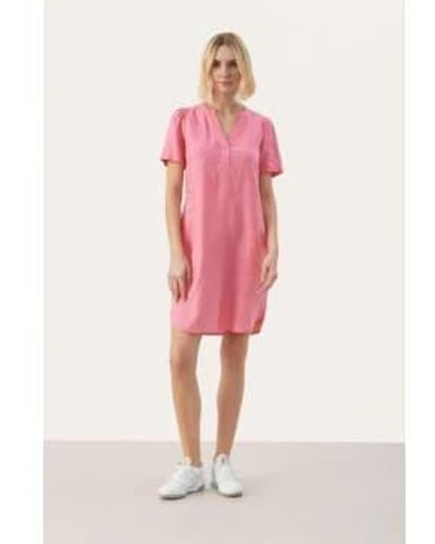 Part Two Aminase Linen Dress Morning Glory 34 - Pink