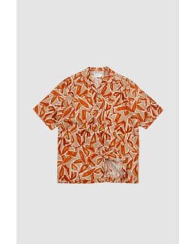 Universal Works Minari Shirt Terracota Artist Flower Lincot S - Orange