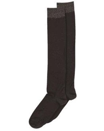 mpDenmark Silk Knee Socks Dark Brown - Nero