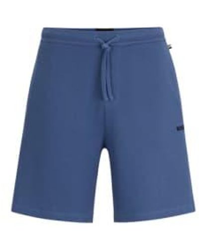 BOSS Boss – waffel-shorts – offene blaue pyjama-shorts 50480828 479