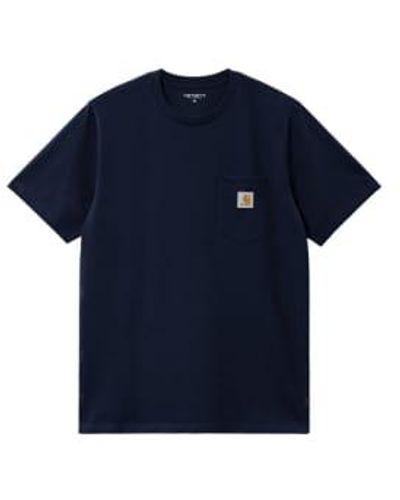 Carhartt Camiseta ss pocket - Bleu