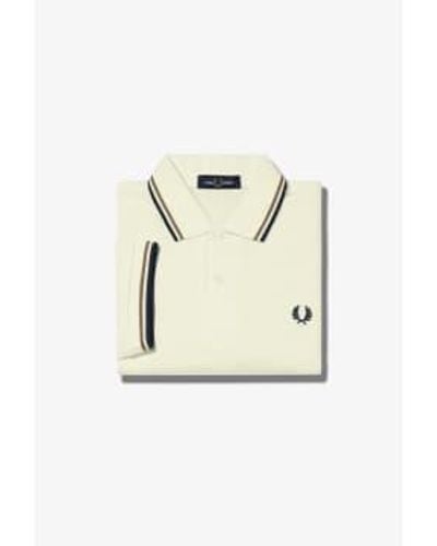 Fred Perry Herren Twin Specped Polo -Hemd - Natur
