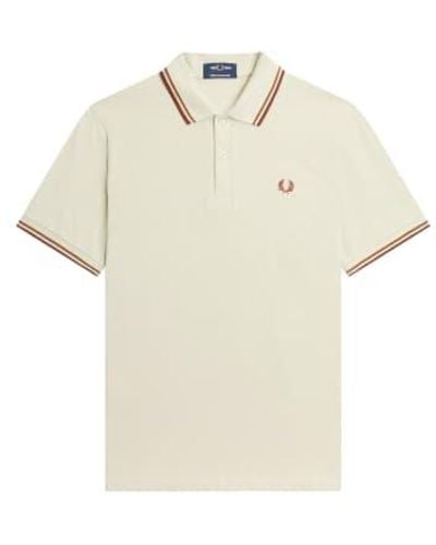 Fred Perry Reissues Original Twin Tipped Polo Oatmeal / Dark Caramel Whisky 38 - Natural