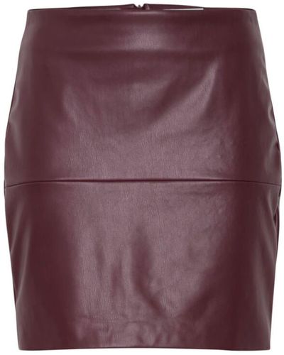 Ichi Comano Short Faux Leather Skirt Port Royale 20115987 - Purple