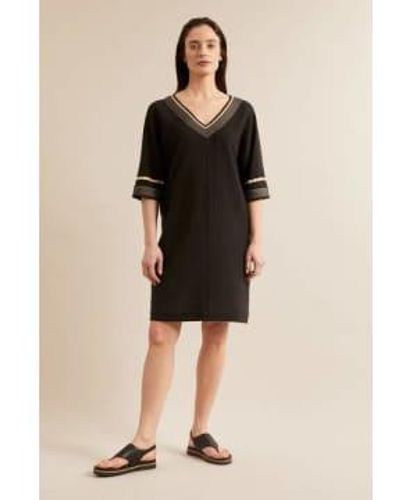 Lanius Linen Dress With Embroidery - Nero
