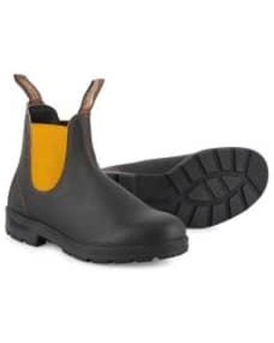 Blundstone 1919 Leather With Mustard Elastic Boots Uk 3 - Black