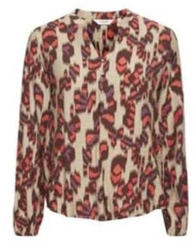 B.Young Byoung Ibano V Neck Blouse In Cayenne Mix - Rosa