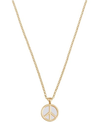 Talis Chains Peace Pendant Necklace Plated / White - Metallic