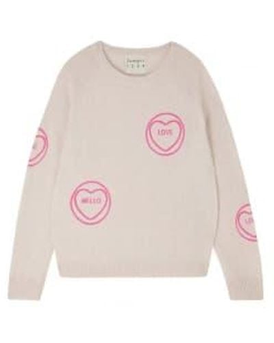 Jumper 1234 All Over Heart Sweat - Pink