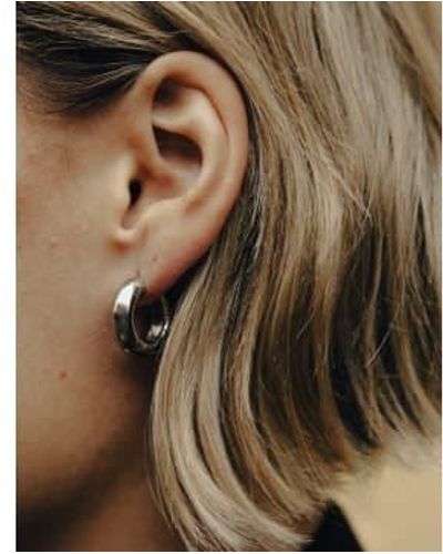 Nordic Muse Medium Leverback Bold Hoop Earrings Waterproof - Marrone