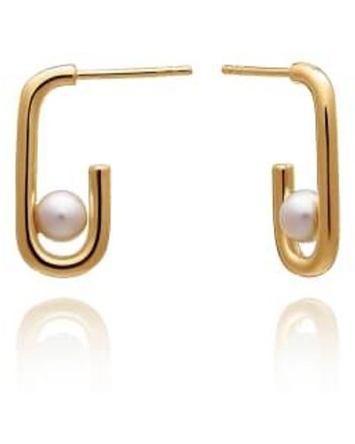 Rachel Jackson Stellar Hardware Pearl Hoop Earrings - Metallic