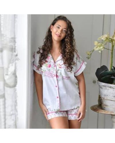 Powell Craft Set pijama corto color floral ver rosa y menta - Gris