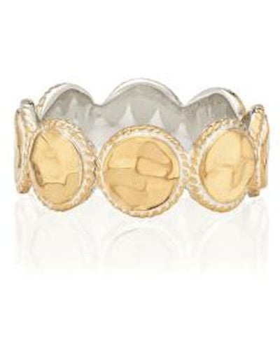 Anna Beck Hammered Multi Disc Ring Plated / 7 - Natural