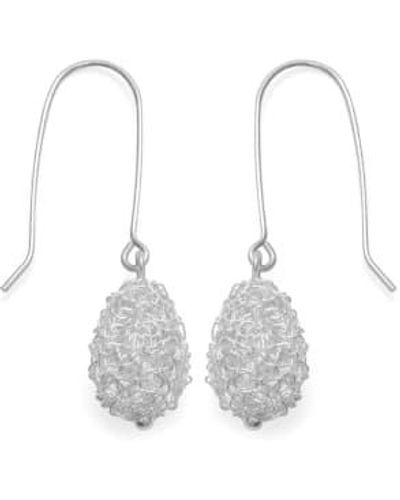 Just Trade Cristabel Pear Drop Earrings Plated - White