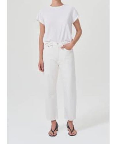 Agolde 90's Crop Mid Rise Jeans - White