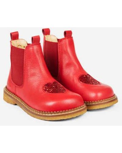 ANGULUS Chelsea Boot With Glitter Heart 23 - Red