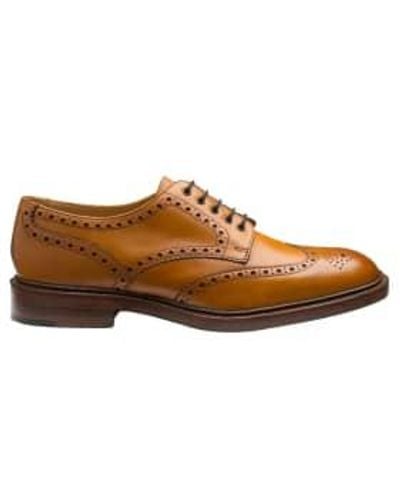 Loake Chester Brogue Shoes Tan 12 - Brown