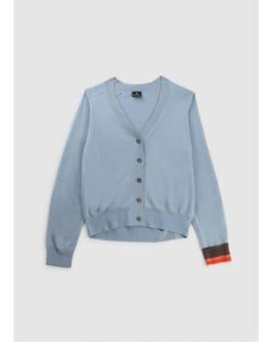 PS by Paul Smith Ps S Cardigan With Stripe Sleeve - Blue