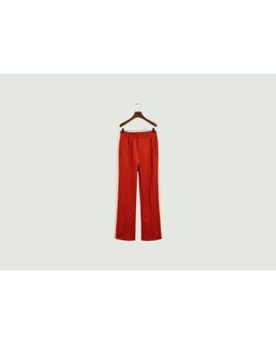 GANT Flared Jogging Pants With Contrasting Stripes - Rosso