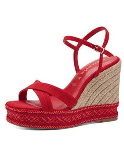 Tamaris Wedge Heel In Fire - Rosso