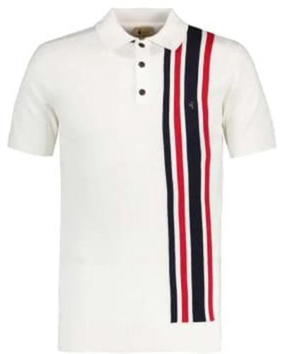 Gabicci Soda 3-button Knitted Polo Shirt M - White