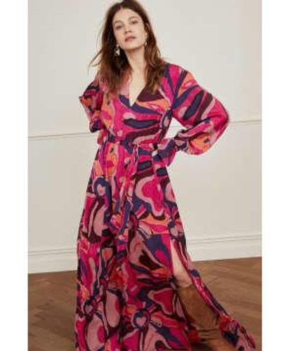 FABIENNE CHAPOT Goddess Print Sarasara Maxi Dress - Rosso