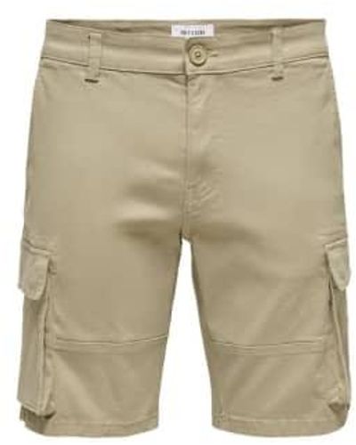 Only & Sons Cargo Shorts Beige / Small - Natural