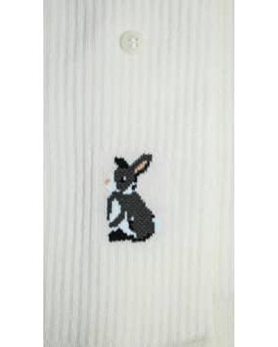 Alfredo Gonzales Calcetines blancos con un conejo