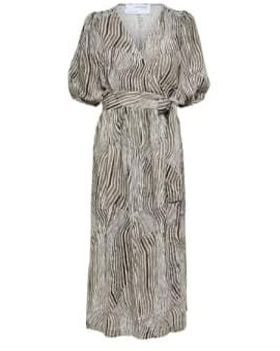 SELECTED Evita Wrap Dress Xs - Gray