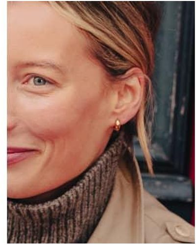 Nordic Muse Small Leverback Bold Hoop Earrings - Marrone