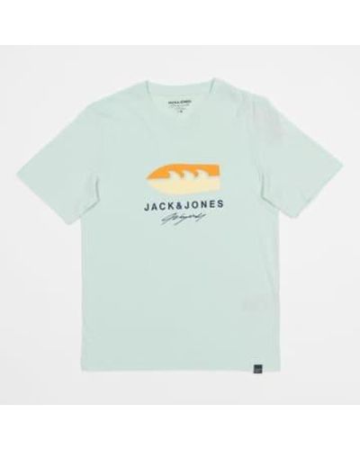 Jack & Jones Camiseta logotipo claración en azul pálido